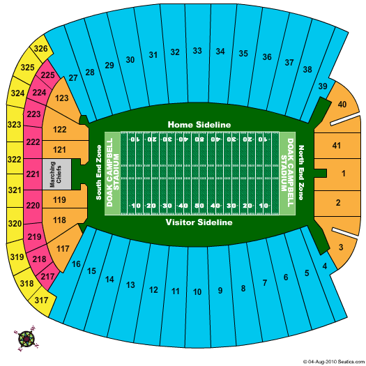 Doak Campbell Stadium Detailed Seating Chart